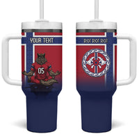 Custom Norway Football Tumbler With Handle Ro Ro Meditating Viking Wolf