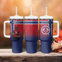 Custom Norway Football Tumbler With Handle Ro Ro Meditating Viking Wolf