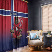 Custom Norway Football Window Curtain Ro Ro Meditating Viking Wolf