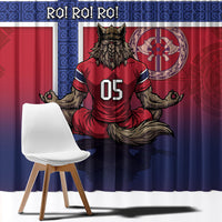 Custom Norway Football Window Curtain Ro Ro Meditating Viking Wolf
