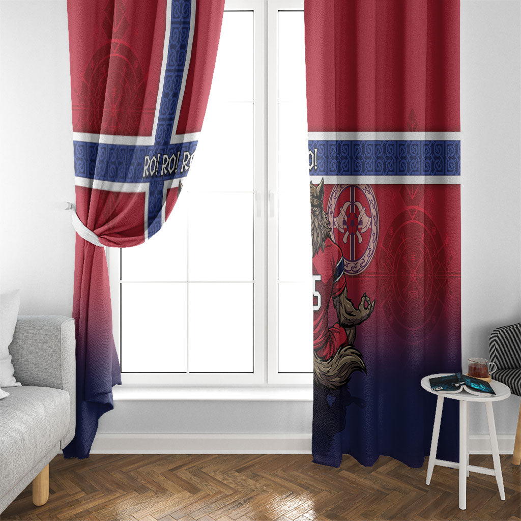 Custom Norway Football Window Curtain Ro Ro Meditating Viking Wolf