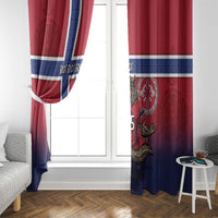 Custom Norway Football Window Curtain Ro Ro Meditating Viking Wolf