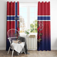 Custom Norway Football Window Curtain Ro Ro Meditating Viking Wolf