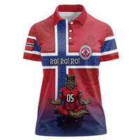 Custom Norway Football Women Polo Shirt Ro Ro Meditating Viking Wolf
