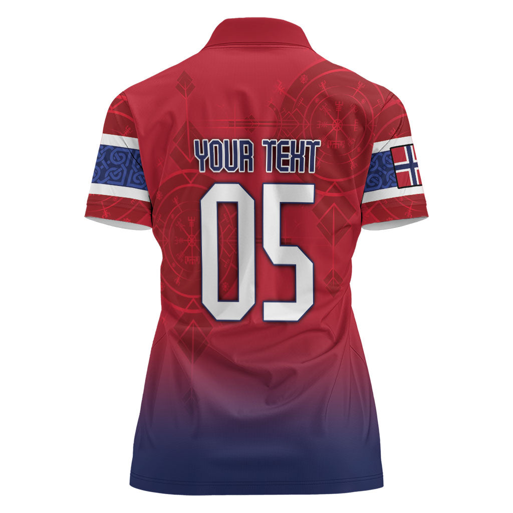 Custom Norway Football Women Polo Shirt Ro Ro Meditating Viking Wolf