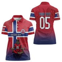 Custom Norway Football Women Polo Shirt Ro Ro Meditating Viking Wolf