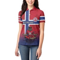 Custom Norway Football Women Polo Shirt Ro Ro Meditating Viking Wolf