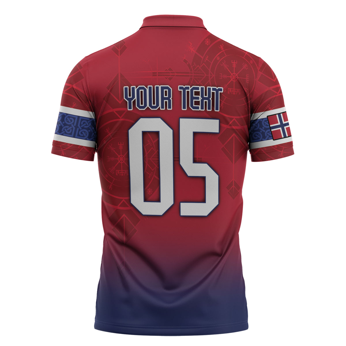 Custom Norway Football Zipper Polo Shirt Ro Ro Meditating Viking Wolf