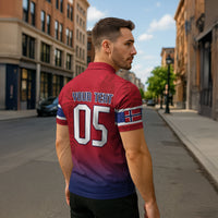 Custom Norway Football Zipper Polo Shirt Ro Ro Meditating Viking Wolf