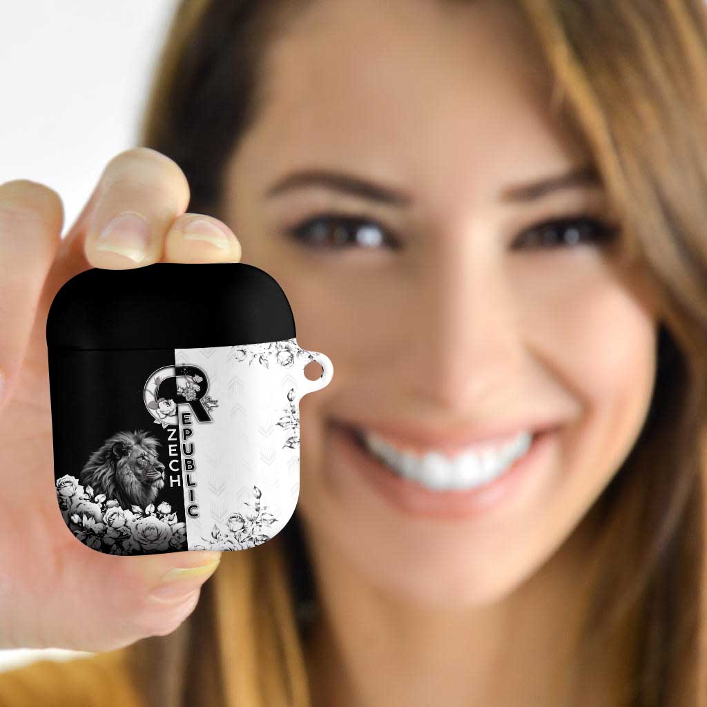 Czech Republic AirPods Case White Lion With Rose - Wonder Print Shop