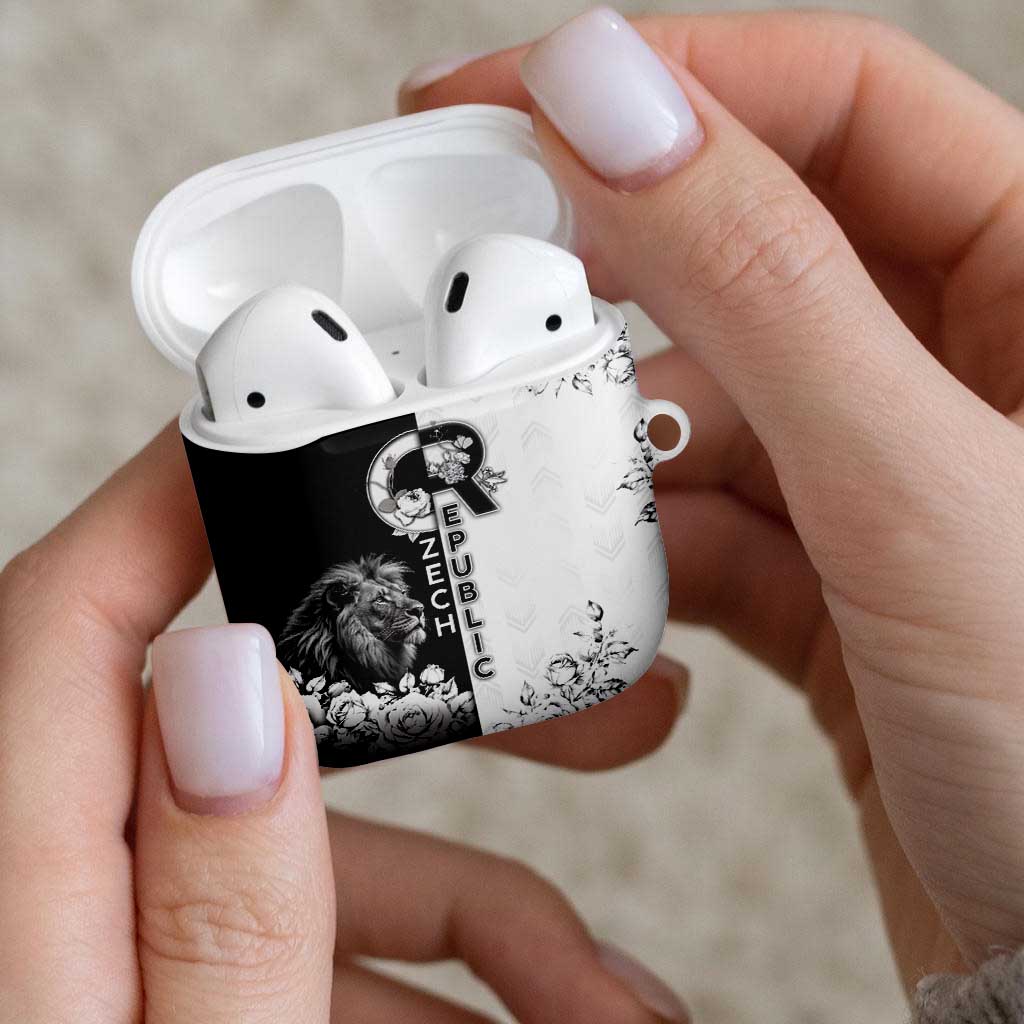 Czech Republic AirPods Case White Lion With Rose - Wonder Print Shop