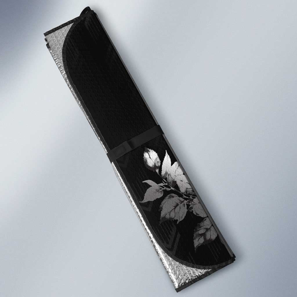 Czech Republic Auto Sun Shade White Lion With Rose - Wonder Print Shop