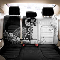 Czech Republic Back Car Seat Cover White Lion With Rose - Wonder Print Shop