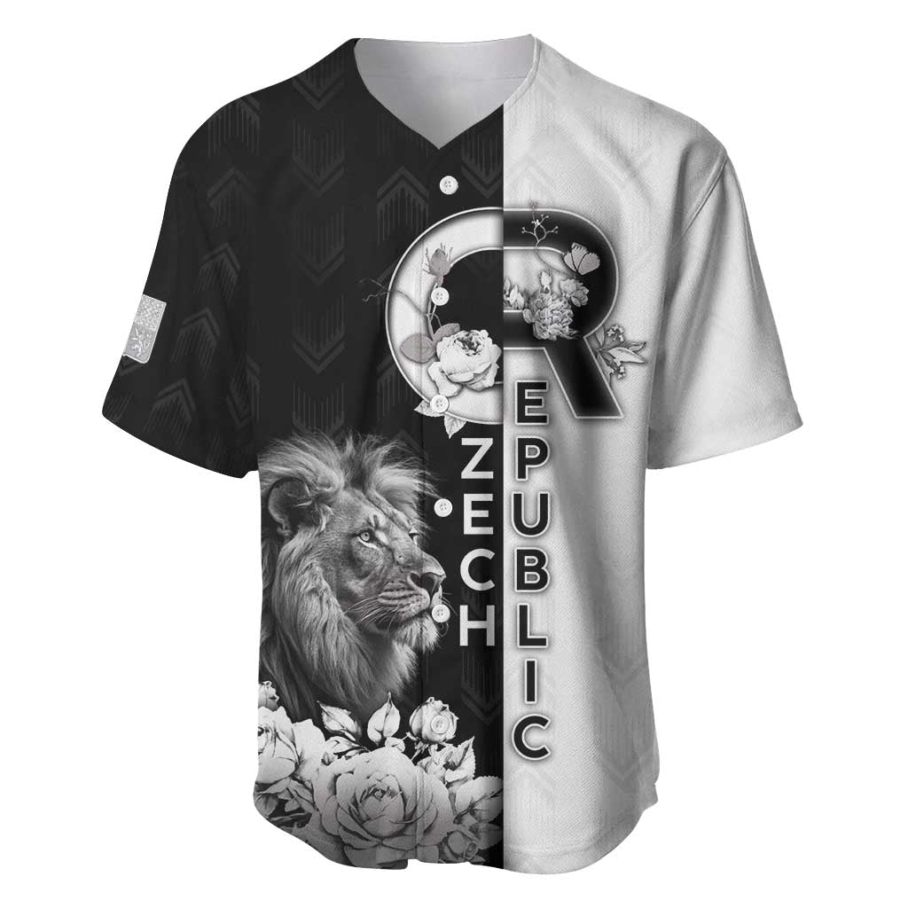 Czech Republic Baseball Jersey White Lion With Rose - Wonder Print Shop