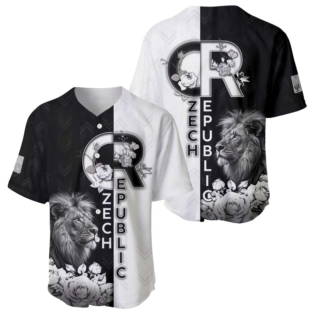 Czech Republic Baseball Jersey White Lion With Rose - Wonder Print Shop