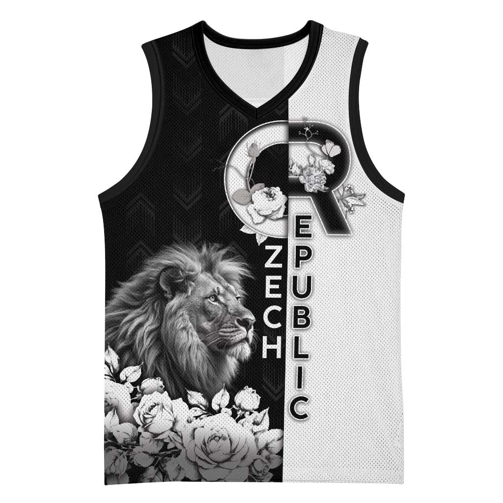 Czech Republic Basketball Jersey White Lion With Rose - Wonder Print Shop