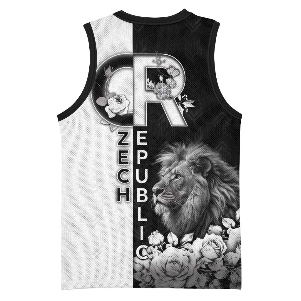 Czech Republic Basketball Jersey White Lion With Rose - Wonder Print Shop