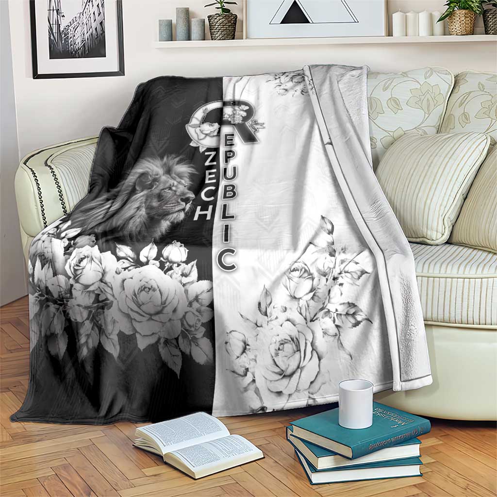 Czech Republic Blanket White Lion With Rose - Wonder Print Shop