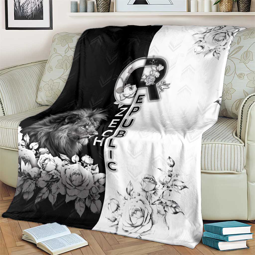 Czech Republic Blanket White Lion With Rose - Wonder Print Shop