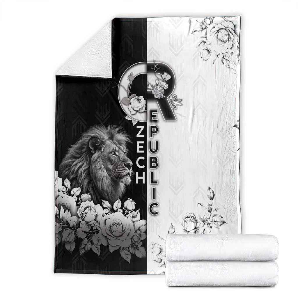 Czech Republic Blanket White Lion With Rose - Wonder Print Shop