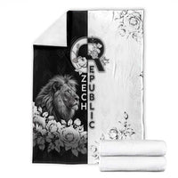 Czech Republic Blanket White Lion With Rose - Wonder Print Shop
