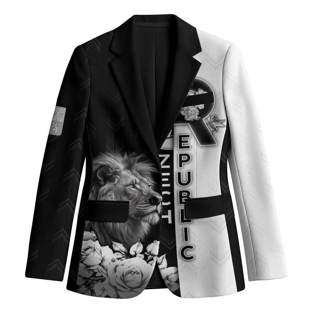 Czech Republic Blazer White Lion With Rose - Wonder Print Shop