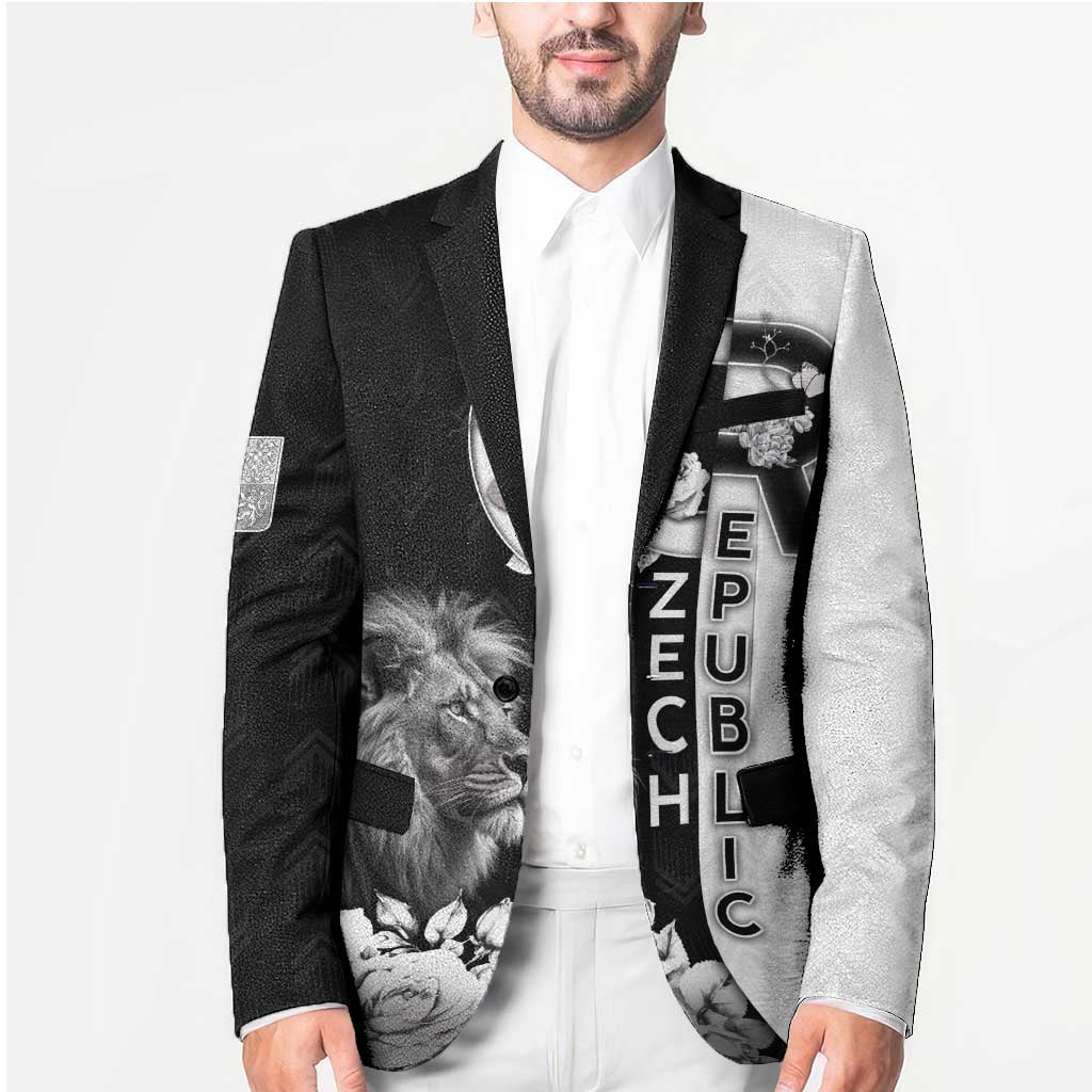 Czech Republic Blazer White Lion With Rose - Wonder Print Shop