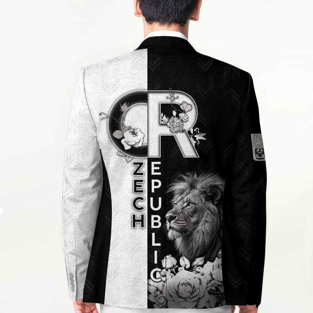 Czech Republic Blazer White Lion With Rose - Wonder Print Shop