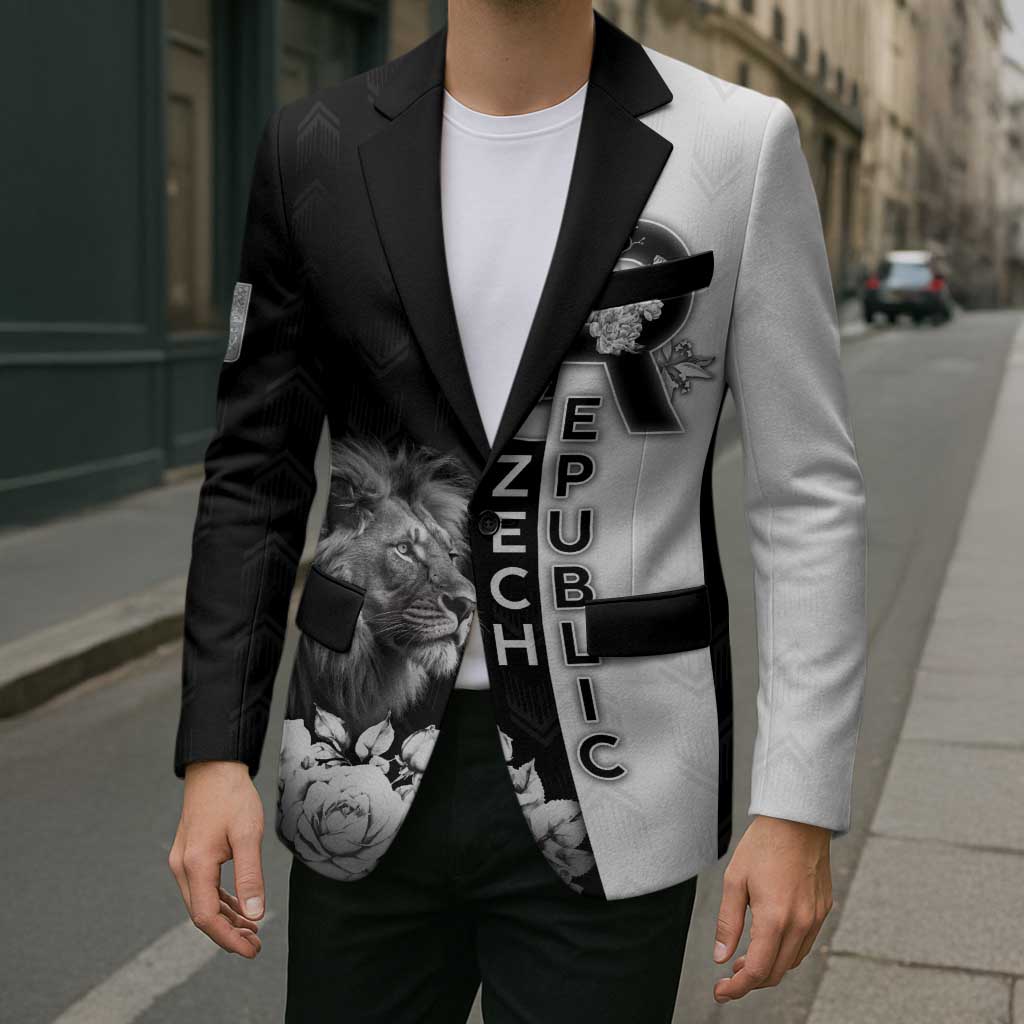 Czech Republic Blazer White Lion With Rose - Wonder Print Shop
