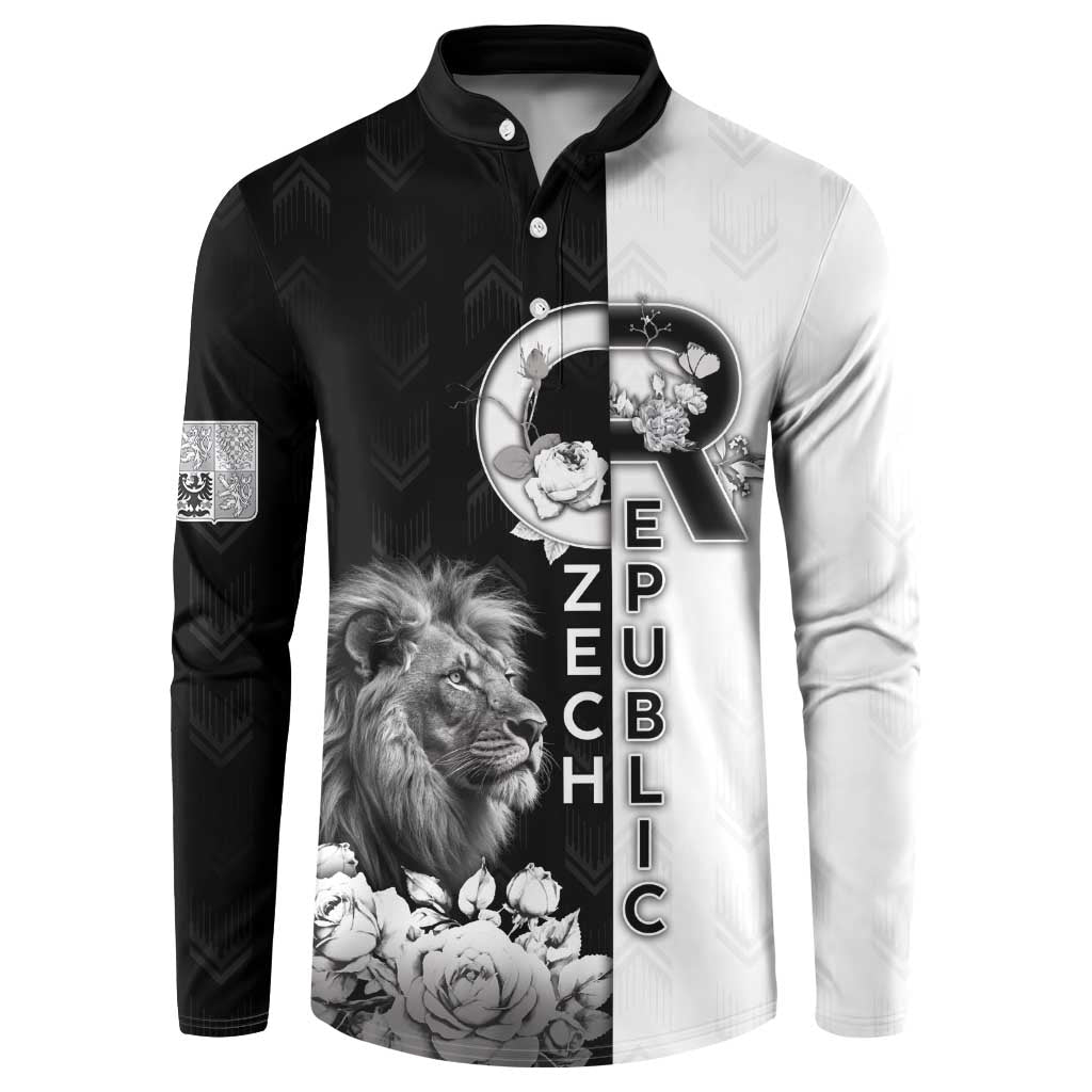 Czech Republic Button Sweatshirt White Lion With Rose - Wonder Print Shop