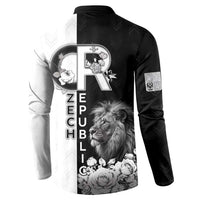 Czech Republic Button Sweatshirt White Lion With Rose - Wonder Print Shop