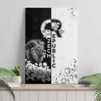 Czech Republic Canvas Wall Art White Lion With Rose - Wonder Print Shop