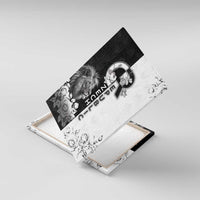 Czech Republic Canvas Wall Art White Lion With Rose - Wonder Print Shop