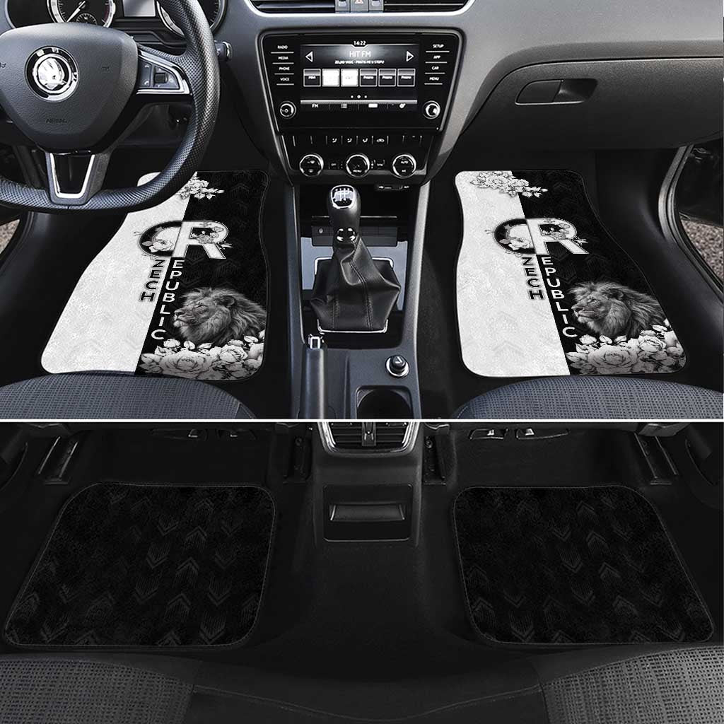 Czech Republic Car Mats White Lion With Rose - Wonder Print Shop
