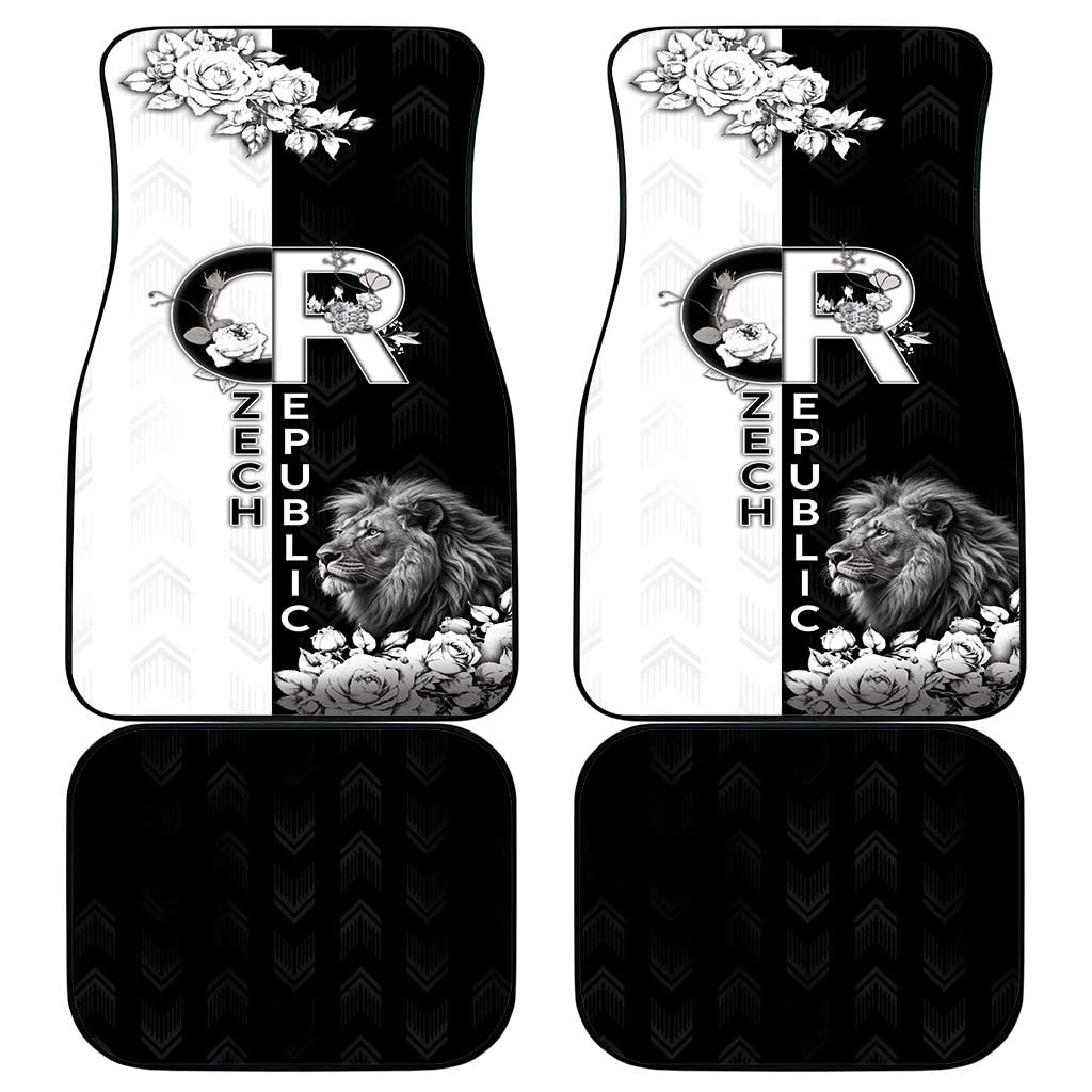 Czech Republic Car Mats White Lion With Rose - Wonder Print Shop