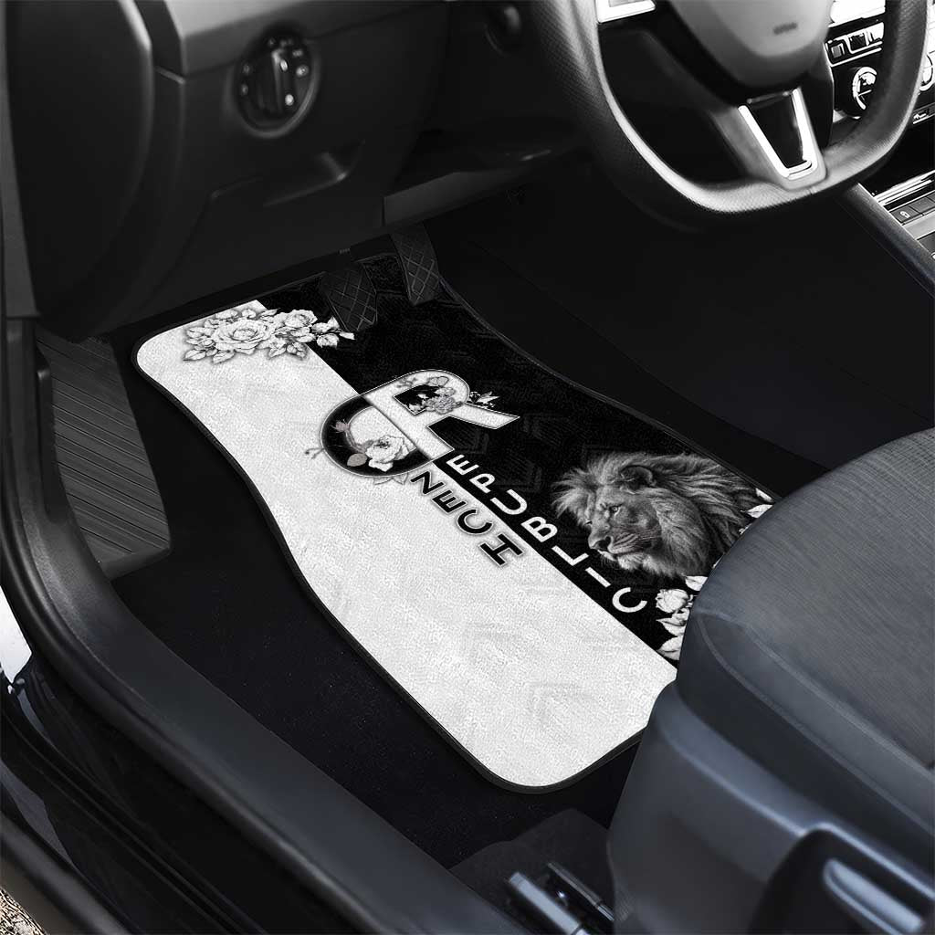 Czech Republic Car Mats White Lion With Rose - Wonder Print Shop