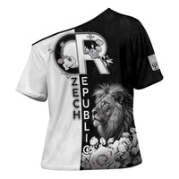 Czech Republic Cross Shoulder Shirt White Lion With Rose - Wonder Print Shop