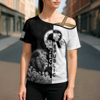 Czech Republic Cross Shoulder Shirt White Lion With Rose - Wonder Print Shop