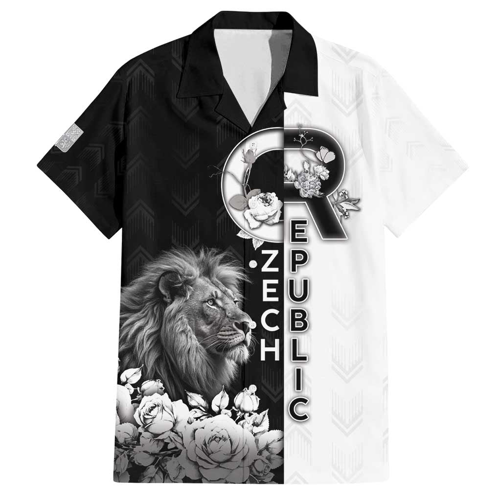 Czech Republic Family Matching Long Sleeve Bodycon Dress and Hawaiian Shirt White Lion With Rose - Wonder Print Shop