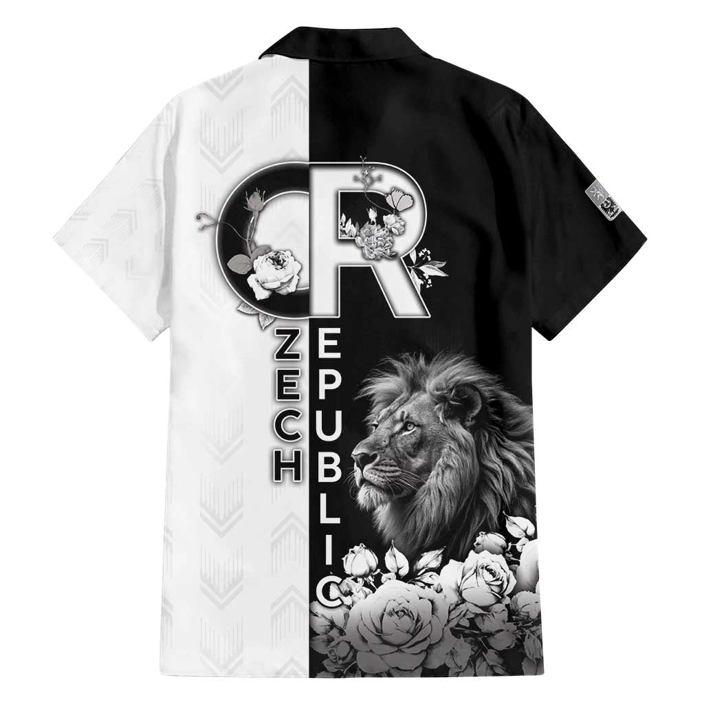 Czech Republic Family Matching Long Sleeve Bodycon Dress and Hawaiian Shirt White Lion With Rose - Wonder Print Shop