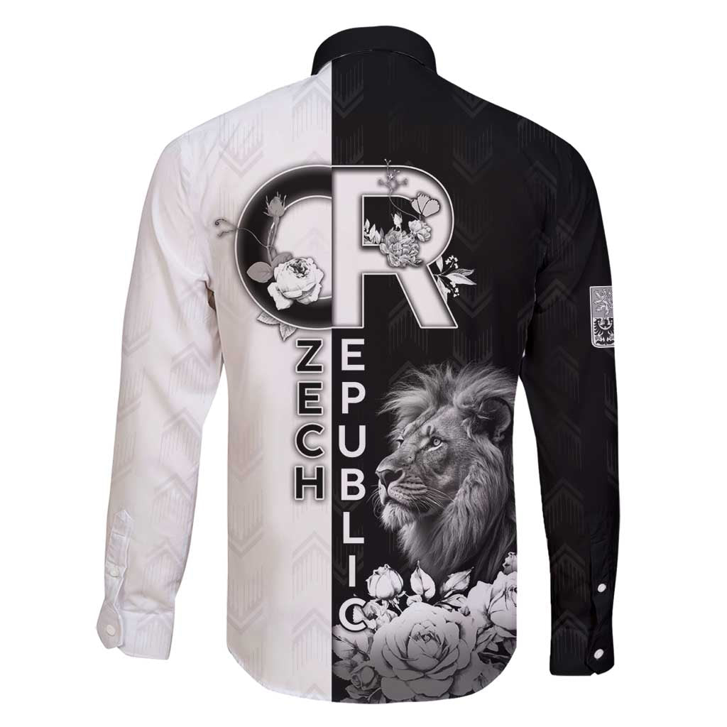 Czech Republic Family Matching Long Sleeve Bodycon Dress and Hawaiian Shirt White Lion With Rose - Wonder Print Shop