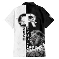 Czech Republic Family Matching Off Shoulder Maxi Dress and Hawaiian Shirt White Lion With Rose - Wonder Print Shop