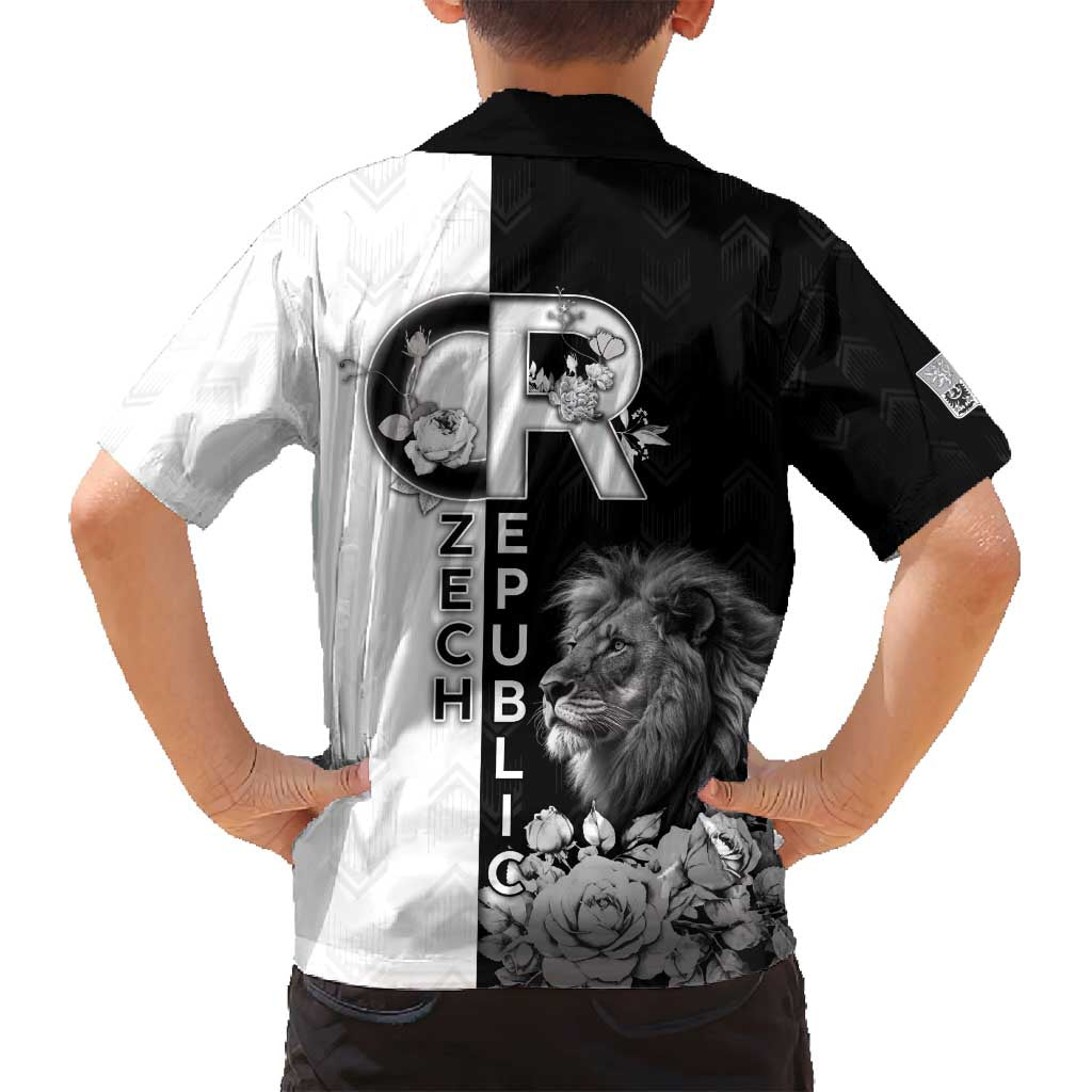 Czech Republic Family Matching Puletasi and Hawaiian Shirt White Lion With Rose - Wonder Print Shop
