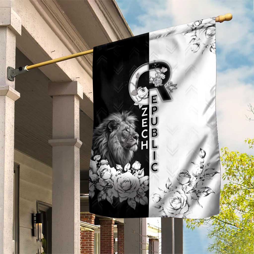 Czech Republic Garden Flag White Lion With Rose - Wonder Print Shop