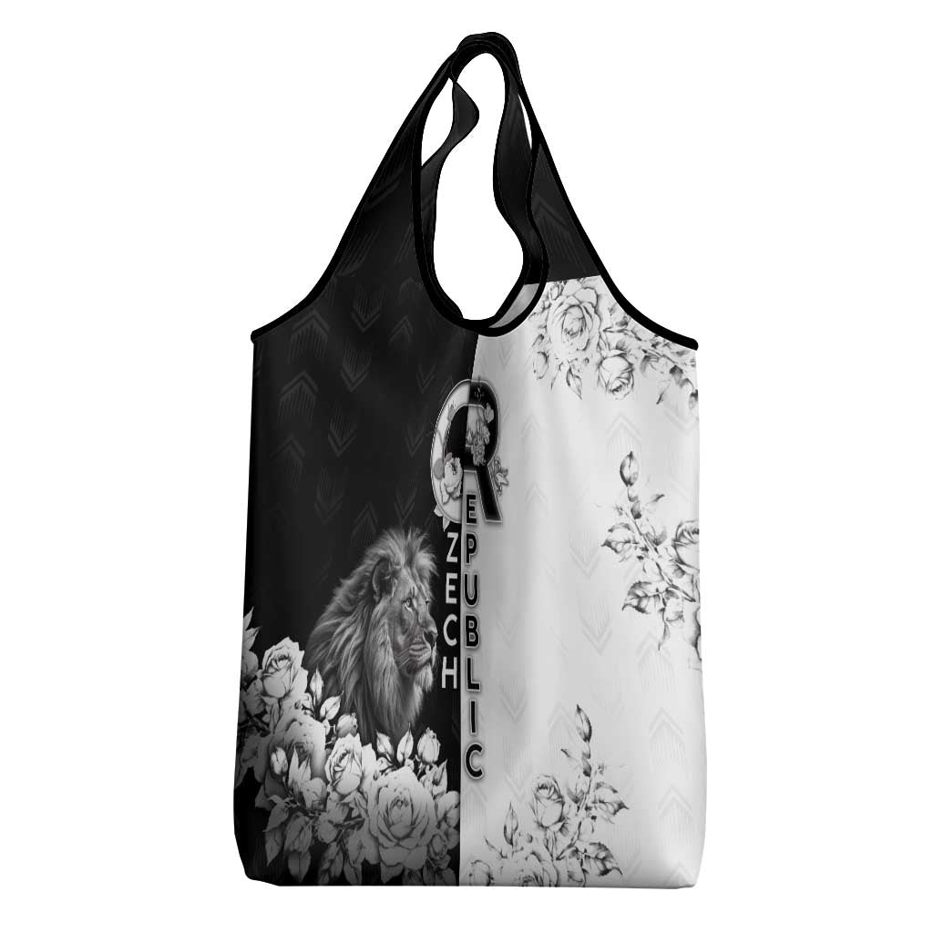 Czech Republic Grocery Bag White Lion With Rose - Wonder Print Shop