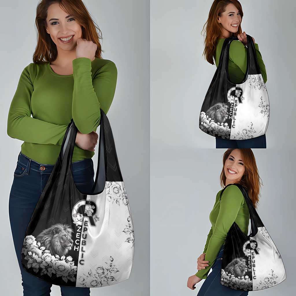 Czech Republic Grocery Bag White Lion With Rose - Wonder Print Shop