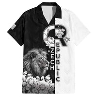 Czech Republic Hawaiian Shirt White Lion With Rose - Wonder Print Shop