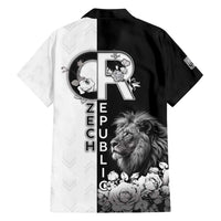 Czech Republic Hawaiian Shirt White Lion With Rose - Wonder Print Shop