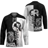 Czech Republic Hockey Jersey White Lion With Rose - Wonder Print Shop