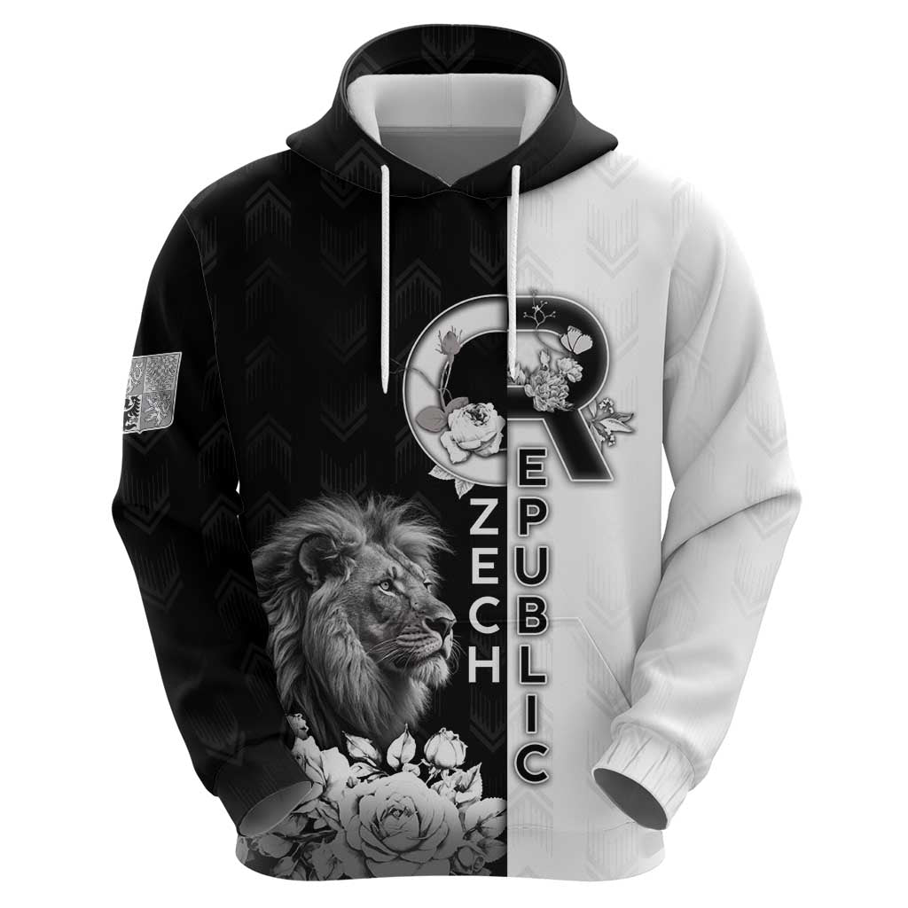 Czech Republic Hoodie White Lion With Rose - Wonder Print Shop